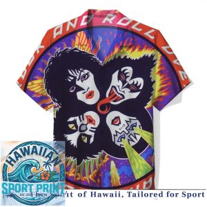 Kiss Rock And Band Faces Flame Fire Vintage Concert Hawaiian Shirt