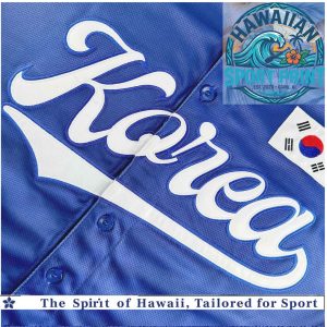 Korea Flag Custom Name Blue White Baseball Jersey
