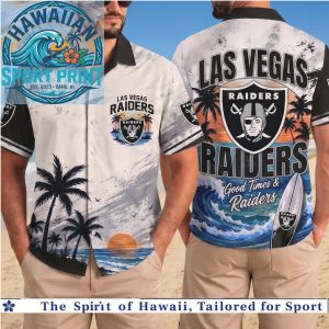 Las Vegas Raiders NFL Palm Tree Sunset Hawaiian Shirt Beach Vacation Gift