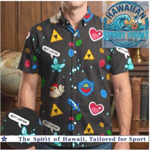 Legend Game Items Triforce Fairy Sword Aloha Hawaiian Shirt