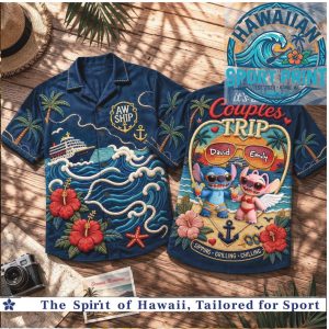 Lilo And Stitch Couples Trip Tropical Beach Vacation Personalized Name Hawaiian Shirt