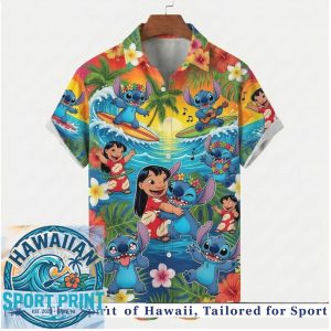 Lilo And Stitch Tropical Surfing Beach Party Hawaiian Shirt