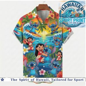 Lilo And Stitch Tropical Surfing Beach Party Hawaiian Shirt