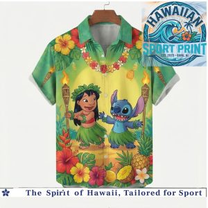 Lilo and Stitch Hula Dance Luau Summer Vacation Hawaiian Shirt