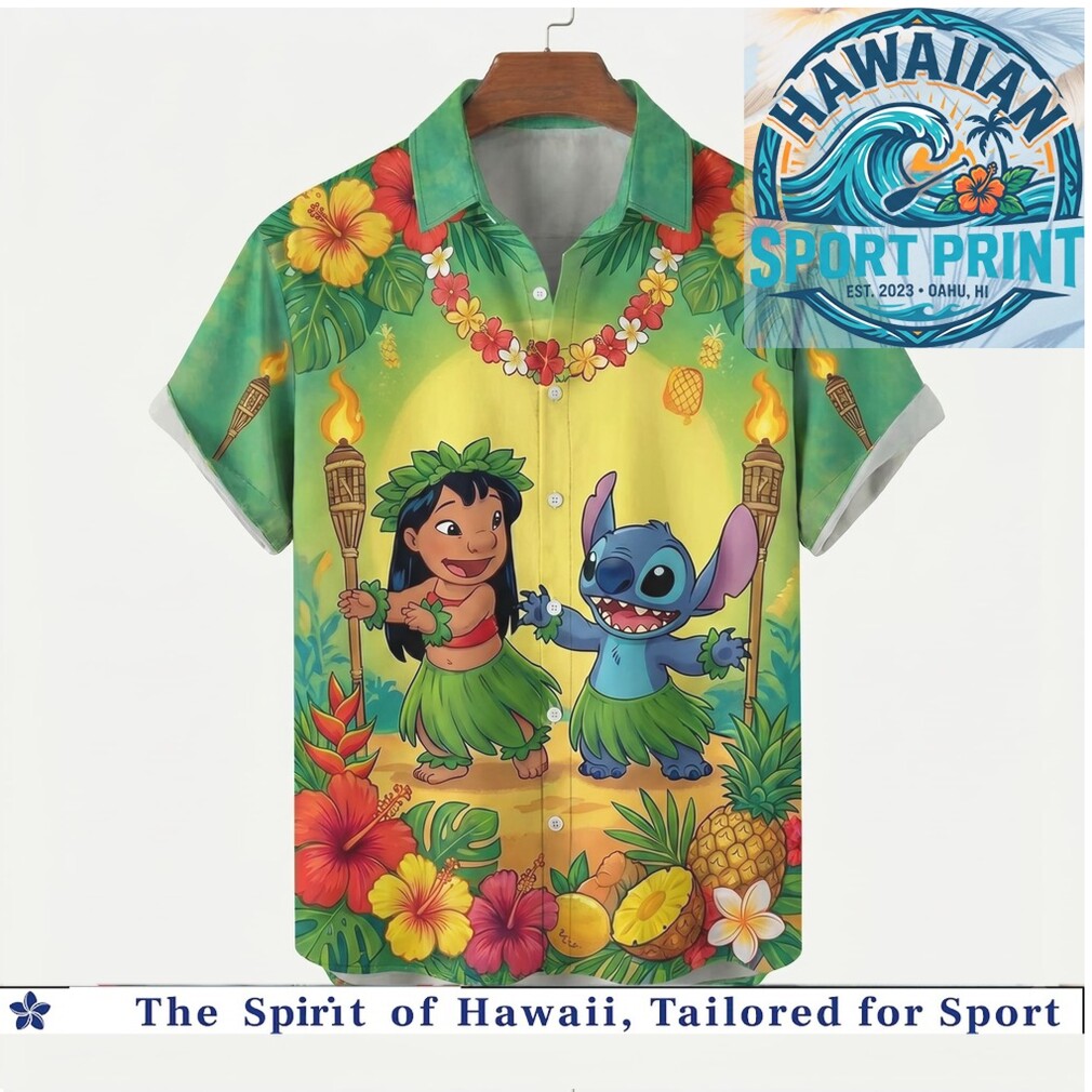 Lilo and Stitch Hula Dance Luau Summer Vacation Hawaiian Shirt Lilo and Stitch Hula Dance Luau Summer Vacation Hawaiian Shirt
