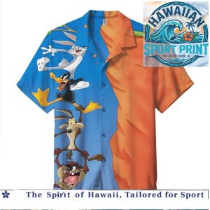 Looney Tunes Bugs Bunny Carrot Cliff Hanging Hawaiian Shirt