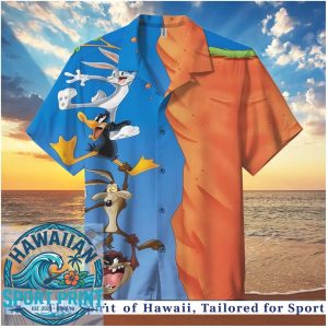 Looney Tunes Bugs Bunny Carrot Cliff Hanging Hawaiian Shirt