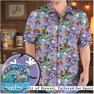 Looney Tunes Halloween Spooky Monsters Vintage Cartoon Hawaiian Shirt