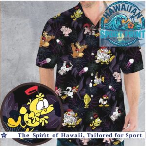 Looney Tunes Taz Tweety Bird Tropical Hawaiian Shirt