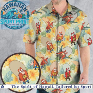 Looney Tunes Yosemite Sam Western Cartoon Character Hawaiian Shirt