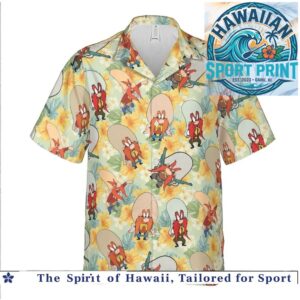 Looney Tunes Yosemite Sam Western Cartoon Character Hawaiian Shirt