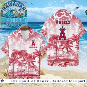 Los Angeles Angels Baseball Palm Tree Hawaiian Shirt