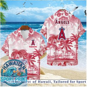Los Angeles Angels Baseball Palm Tree Hawaiian Shirt