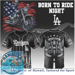 Los Angeles Dodgers Born To Ride Night Baseball Jersey