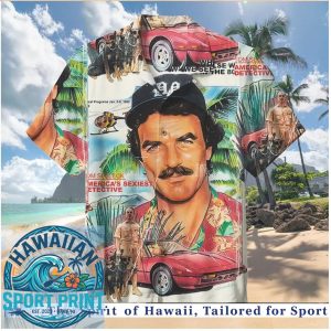 Magnum PI Tom Selleck 80s Detective Tropical Hawaiian Shirt