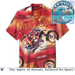 Meat Loaf Rock Music Motorcycle Album Cover Summer Hawaiian Shirt
