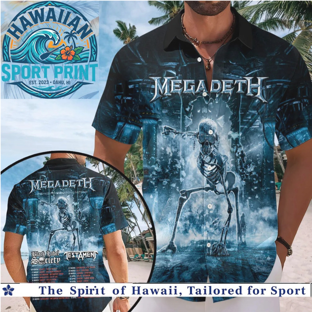Megadeth Black Label Society Testament Metal Tour Music Hawaiian Shirt Megadeth Black Label Society Testament Metal Tour Music Hawaiian Shirt