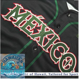 Mexico Custom Name Black Spiky Baseball Jersey