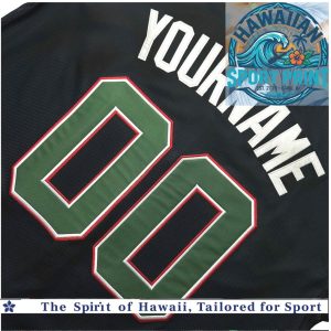 Mexico Custom Name Black Spiky Baseball Jersey