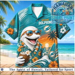 Miami Dolphins Dolphin Tropical Summer Hawaiian Shirt Beach