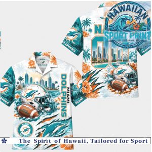 Miami Dolphins Football Hawaiian Shirt Beach Aloha Button Down Shirt