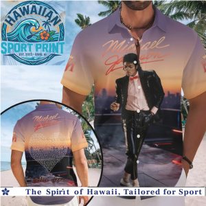 Michael Jackson Billie Jean Sunset Silhouette Tropical Summer Hawaiian Shirt Beach