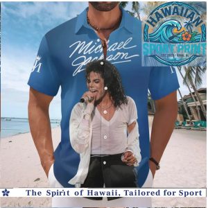 Michael Jackson Will You Be There Music Legend Lyrics Blue Hawaiian Shirt