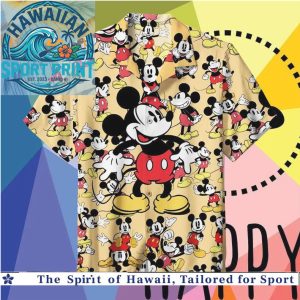 Mickey Mouse Colorful Retro Style Summer Hawaiian Shirt