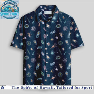 Microscopic Cells Science Biology Universe Dark Hawaiian Shirt