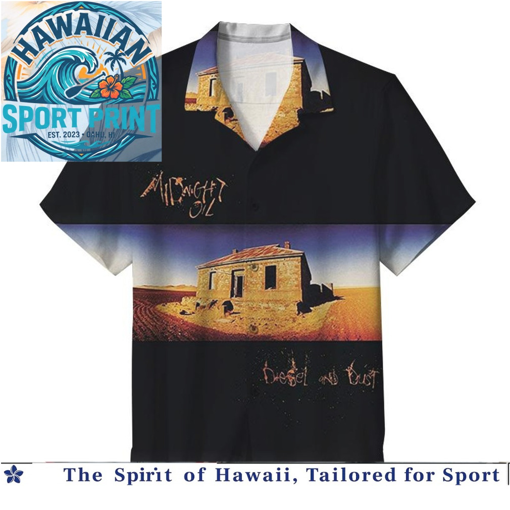 Midnight Oil Band Album Art Print Short Sleeve Hawaiian Shirt Midnight Oil Band Album Art Print Short Sleeve Hawaiian Shirt