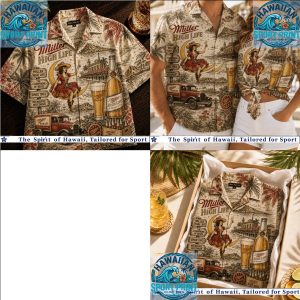 Miller High Life Vintage Beer Retro Summer Hawaiian Shirt