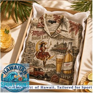Miller High Life Vintage Beer Retro Summer Hawaiian Shirt