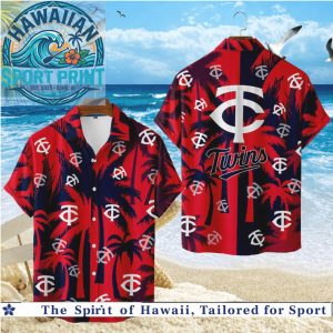 Minnesota Twins Red Palm Tree Tropical Summer Hawaiian Shirt