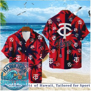 Minnesota Twins Red Palm Tree Tropical Summer Hawaiian Shirt