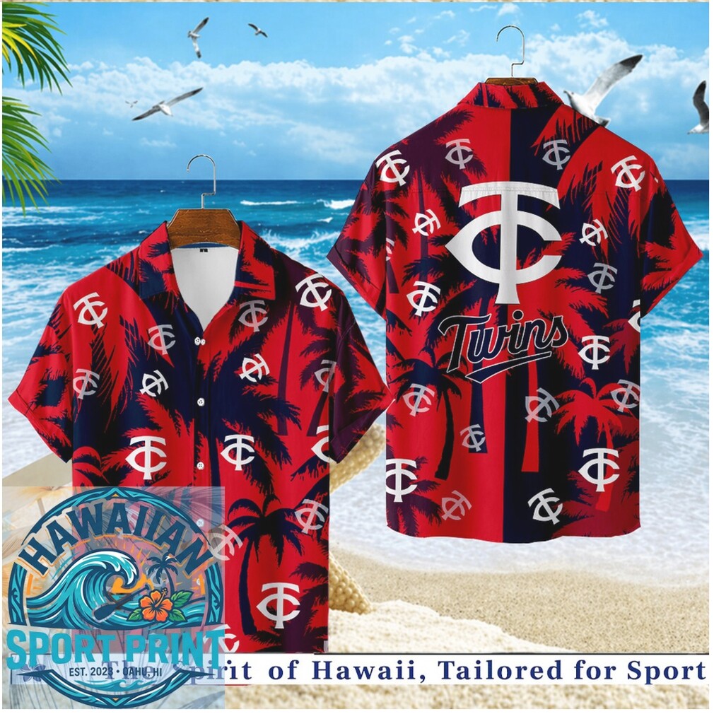 Minnesota Twins Red Palm Tree Tropical Summer Hawaiian Shirt Minnesota Twins Red Palm Tree Tropical Summer Hawaiian Shirt