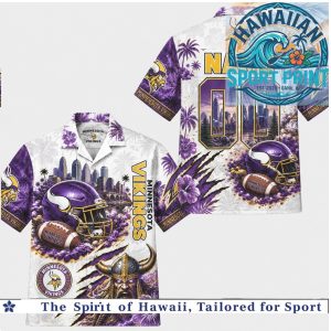 Minnesota Vikings Football Hawaiian Shirt Beach Aloha Button Down Shirt