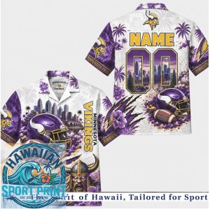 Minnesota Vikings Football Hawaiian Shirt Beach Aloha Button Down Shirt