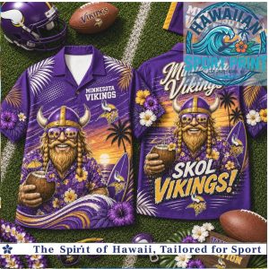 Minnesota Vikings Skol Viking Tropical Summer Beach Aloha Hawaiian Shirt