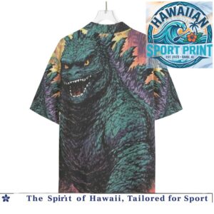 Monster Godzilla Retro Japanese Art Hawaiian Shirt