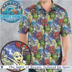 Monster Mash Horror Characters Spooky Tropical Hawaiian Shirt