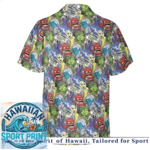 Monster Mash Horror Characters Spooky Tropical Hawaiian Shirt
