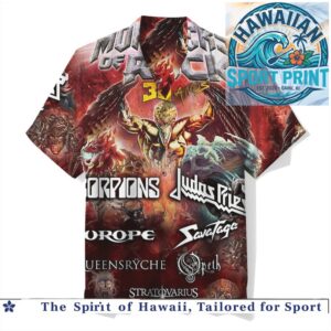 Monsters Of Rock Heavy Metal Bands Festival Tour Vintage Hawaiian Shirt