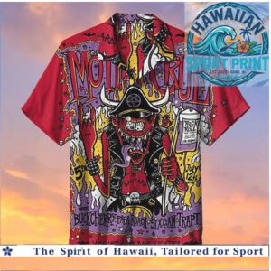 Motley Crue Heavy Metal Rock Band Devil Skull Hawaiian Shirt