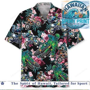 Motocross Floral Extreme Sports Tropical Summer Aloha Shirt