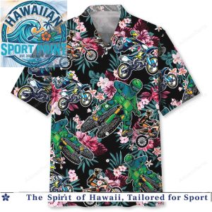 Motocross Floral Extreme Sports Tropical Summer Aloha Shirt