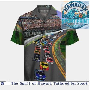 NASCAR Racing Cars Speedway Track Hawaiian Shirt