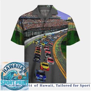 NASCAR Racing Cars Speedway Track Hawaiian Shirt