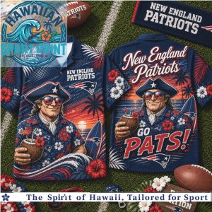 New England Patriots Go Pats Tropical Summer Beach Aloha Hawaiian Shirt