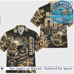 New Orleans Saints Football Hawaiian Shirt Beach Aloha Button Down Shirt