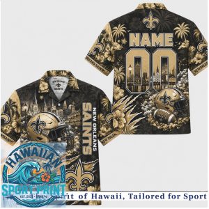 New Orleans Saints Football Hawaiian Shirt Beach Aloha Button Down Shirt